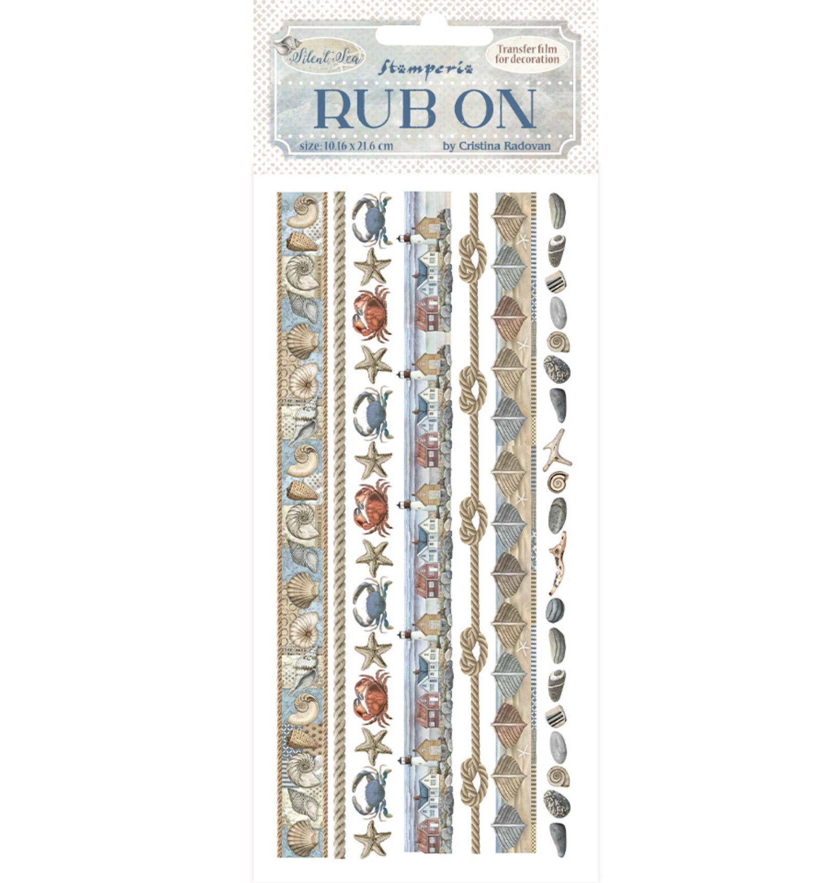 Stamperia Silent Sea Rub On - Stripes